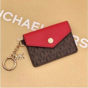 Michael Kors Kala Small Frap Key Card Case Small Wallet Flame